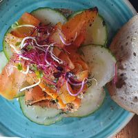 Carrot Salmon Bagel at Grand Café Lochergut in Zurich