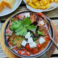 Vegan Shakshouka at Grand Café Lochergut in Zurich