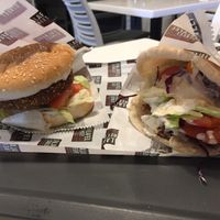 Falafel burger & pitta at Falafel Street in Valletta