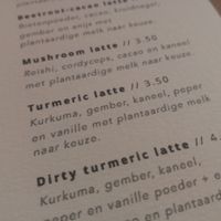 Latte variety at Plantastic's Streetfood Kitchen in Rotterdam