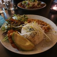 Forgot the name of the dish. The chickpeas are amazing! The chicken is missing from the picture. at Plantastic's Streetfood Kitchen in Rotterdam