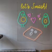 Avocado neon at Root in Newport