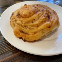 Pizza bun at Root in Newport