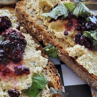 ricotta berry toast  at Root in Newport