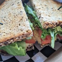 Chickpea salad sandwich with avocado at Root in Newport