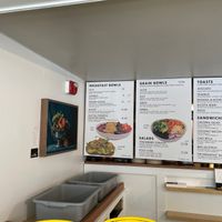 Wall menu at Root in Newport