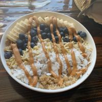 Steel cut oatmeal bowl at Root in Newport