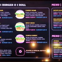 Full menu of burgers and sides at Flower Burger in Bari