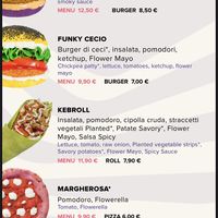 English Menu  at Flower Burger in Bari