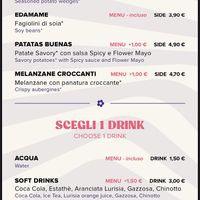 English Menu  at Flower Burger in Bari