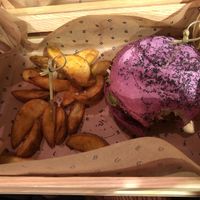 Flower Burger with pink bun 💖 at Flower Burger in Bari