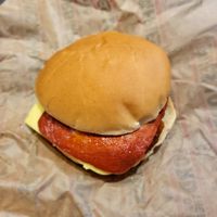 Chicken parma burger at Lord of the Fries in Wellington
