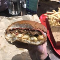 Poutine burger at Lord of the Fries in Wellington