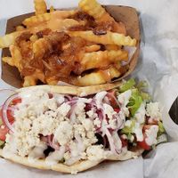 Gyro with feta and gentle fries ♡ at Gentle Grill in Temecula