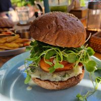 "Fish" Burger - our favourite at Nourish in Hoi An