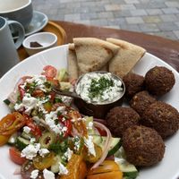 Greek salad (they accidentally gave me real feta so double check when it is served)  at Nourish in Hoi An