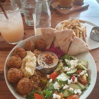 Nourish bowl, ginger beer and sweet potato fries   at Nourish in Hoi An