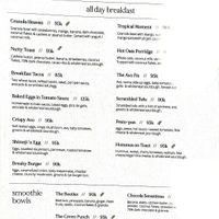 An extensive menu. at Nourish in Hoi An