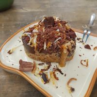 Chocolate almond cheesecake 💚 at Nourish in Hoi An