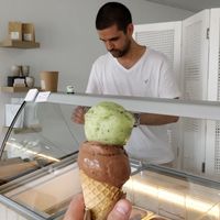 That's Theo at Pepita's Artisan Ice Cream in Curl Curl