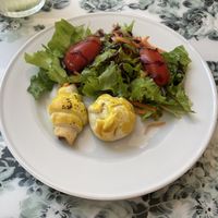 Salad with the daily menu  at Donna Veggie in Guimaraes