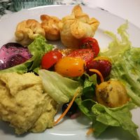 First buffet dish at Donna Veggie in Guimaraes