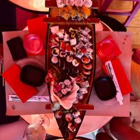 Sushi boat at Legumi Sushi Vegan in Lisbon