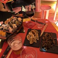 Barco de sushi 24 piezas, setas y gyozas de verduras   at Legumi Sushi Vegan in Lisbon