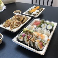 20 piece sushi combo and gyoza  at Legumi Sushi Vegan in Lisbon
