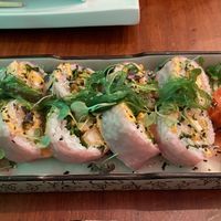 Fried shrimp maki  at Legumi Sushi Vegan in Lisbon