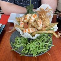 Tempura prawns n veg   at Legumi Sushi Vegan in Lisbon