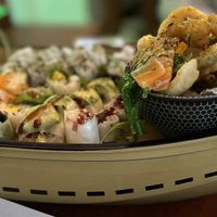 Sushi boat  at Legumi Sushi Vegan in Lisbon