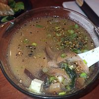 Miso soup at Legumi Sushi Vegan in Lisbon