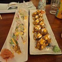Avocado Maki & Hot Roll the Morangos at Legumi Sushi Vegan in Lisbon
