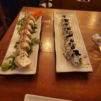 The california roll and rice paper one at Legumi Sushi Vegan in Lisbon