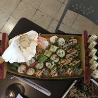 Boat of sushi  at Legumi Sushi Vegan in Lisbon