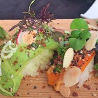 Supernice Avocado and sweetpotato creation  at Legumi Sushi Vegan in Lisbon