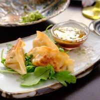 Dumplings at Legumi Sushi Vegan in Lisbon