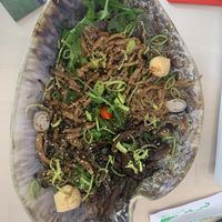 Mushroom entree at Legumi Sushi Vegan in Lisbon