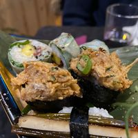 Sushi boat at Legumi Sushi Vegan in Lisbon