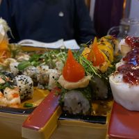 Sushi boat at Legumi Sushi Vegan in Lisbon