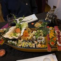 Sushi boat at Legumi Sushi Vegan in Lisbon