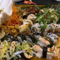 Sushi boat at Legumi Sushi Vegan in Lisbon