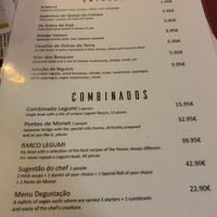 Menu 1 at Legumi Sushi Vegan in Lisbon