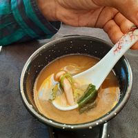 Miso soup at Legumi Sushi Vegan in Lisbon