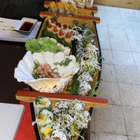 sushi boat  at Legumi Sushi Vegan in Lisbon