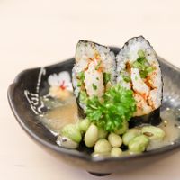 So pretty, with vegan shrimp at Legumi Sushi Vegan in Lisbon