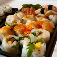 Part of the 40-piece box at Legumi Sushi Vegan in Lisbon