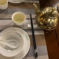 The tea set up  at Cute Fei in Kowloon