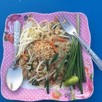 40 baht for larger portion (definitely worth it)  at Pad Thai Chao in Ayutthaya